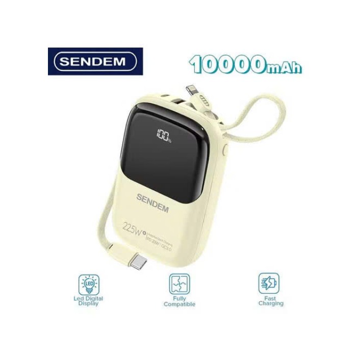 Pin sạc dự phòng Sendem PH116 10000mah kèm dây có led ( T100, Full VAT )