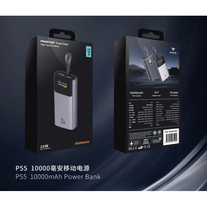 Pin dự phòng Phantom P55 10.000mah sạc cho macbook