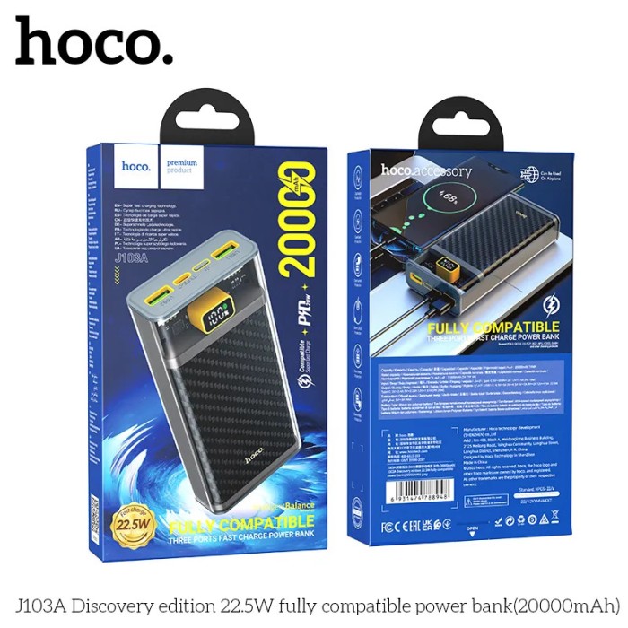 Pin dự phòng chính hãng Hoco 22.5w J103A 20000mah