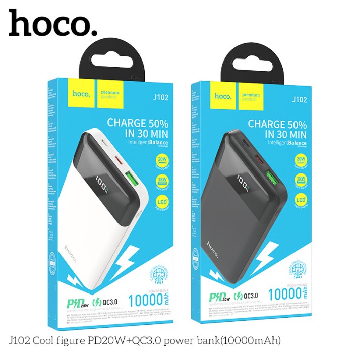 Pin dự phòng Hoco 10000mah 20w có màn hình J102