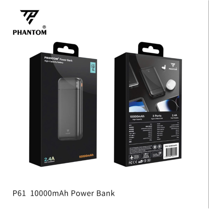 Pin dự phòng Phantom 10000mah P61 ( T100, Full Vat )