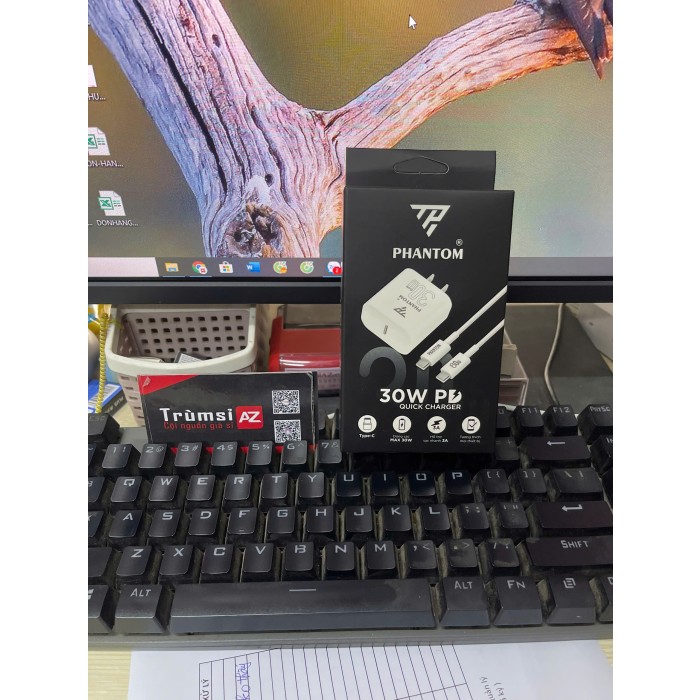 Bộ sạc 30w Phantom PT6 typec ra typec ( full vat )