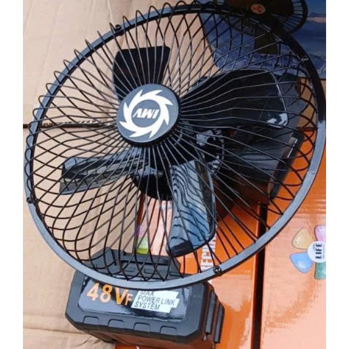 Quạt sạc tích điện pin 10 cell 48V Lớn - lồng sắt có XOAY ( T18 )