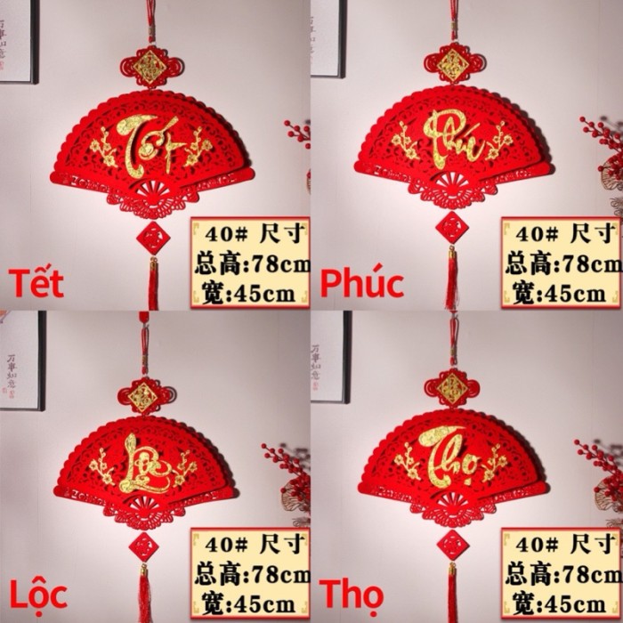 Quạt trang trí Tết ( Tết , Phúc , Lộc , Thọ ) - T150