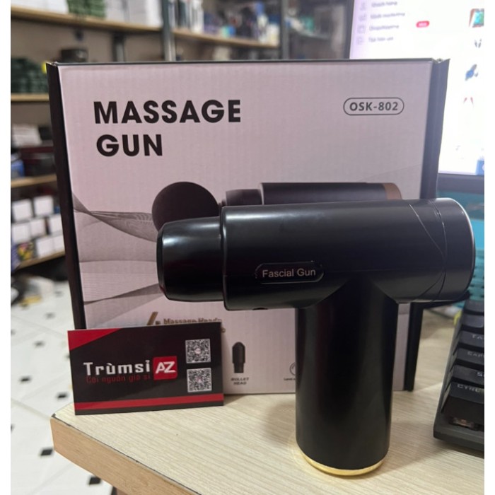 Súng massage Gun 30w - Nút Bấm lõi đồng có logo Mã 802