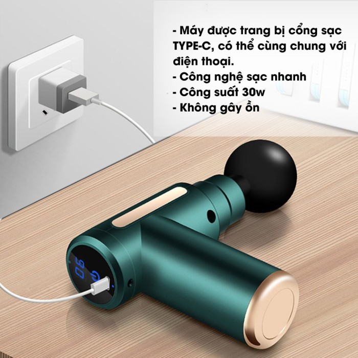 Súng massage giãn cơ Massage Gun 30w - Cảm Ứng