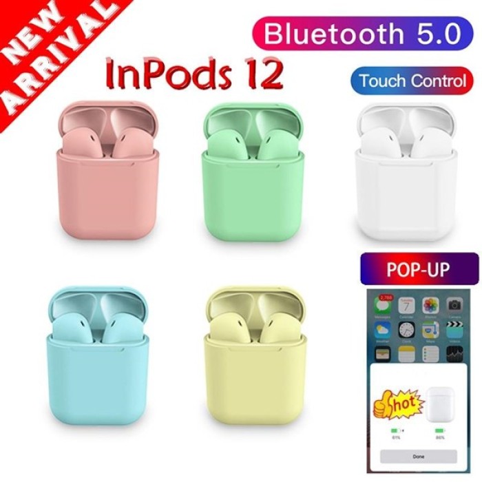 Tai nghe inPods 12 cảm biến vân tay nhiều màu sắc