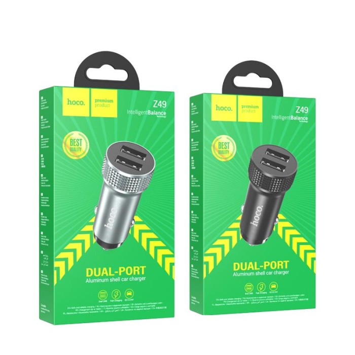 Sạc xe hơi 2 cổng usb Hoco Z49