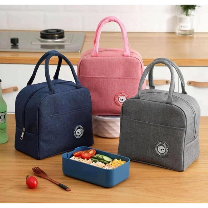 Túi giữ nhiệt cơm hình Lunch Bag Smile logo Gấu 2021