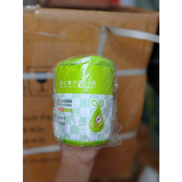 Túi rác kèm dây rút Mugi xanh lá ( T70 )