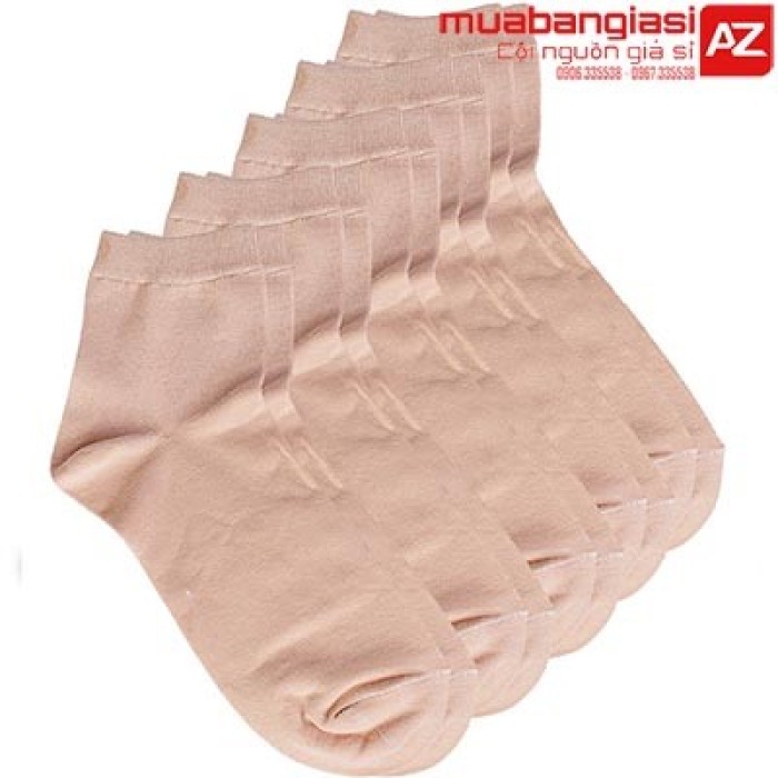 Vớ màu da cổ ngắn Nữ trơn Cotton 616 ( 5 đôi )