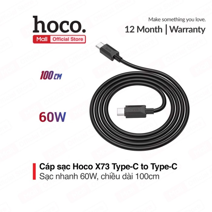 Cáp sạc Hoco X73 cổng typec - ra typec