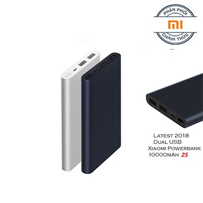 Pin Xiaomi Gen2S 10000mah 2 USB - Bản Quốc Tế Chính Hãng